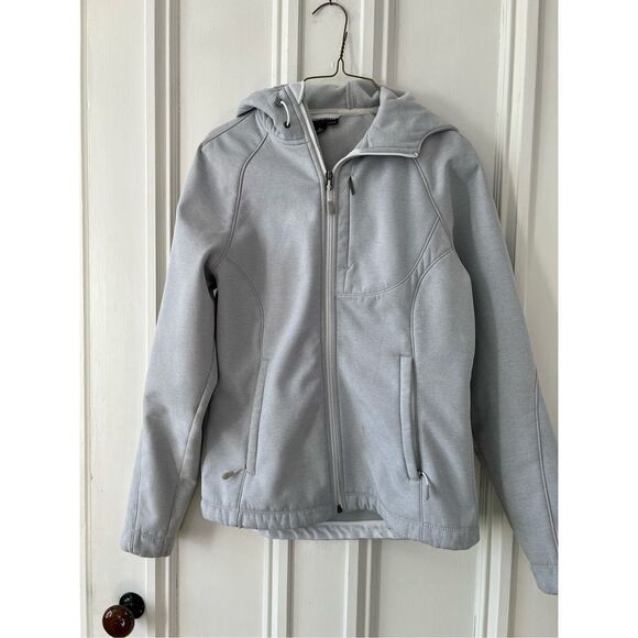 Kirkland light gray soft shell hoodie jacket S - Picture 1 of 4